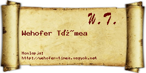 Wehofer Tímea névjegykártya