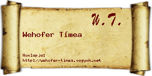 Wehofer Tímea névjegykártya
