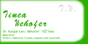 timea wehofer business card